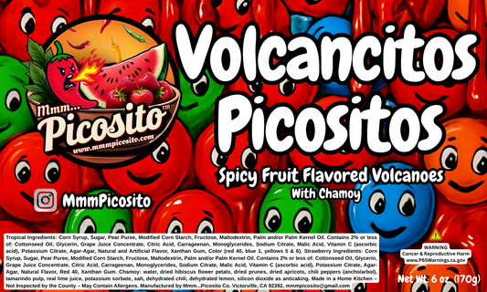 NEW ~ Volcancitos Picositos with Chamoy 6oz.