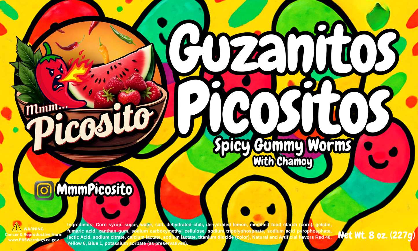Guzanitos Picositos - Spicy Gummy Worms 8oz