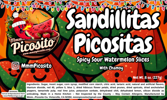 Sandillitas Picositas - Spicy Watermelon Slices 8oz (Christmas Collection)
