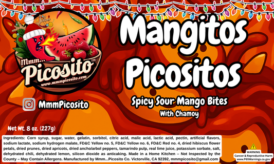 Mangitos Picositos - Spicy Sour Mango Bites 8oz (Christmas Collection)